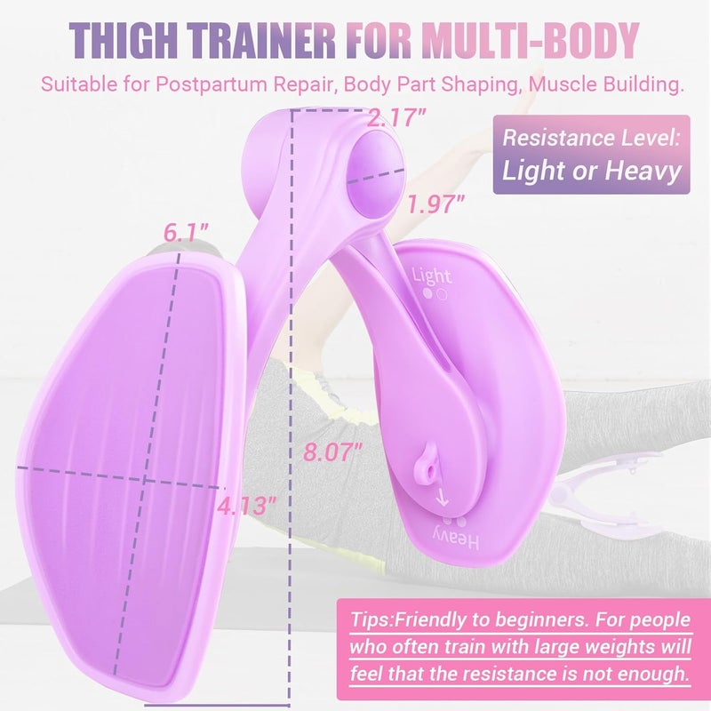 COFOF Thigh Trainer Thigh Exerciser for Women, Enhanced Resistance Hip and Pelvis Trainer, Inner Thigh Exercise Equipment Kegel Exercise Products for Women Home Gym(Violet) - Image 4